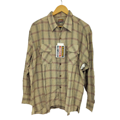 Gavial レーヨン オンブレチェック オープンカラーシャツ メンズ JPN:L